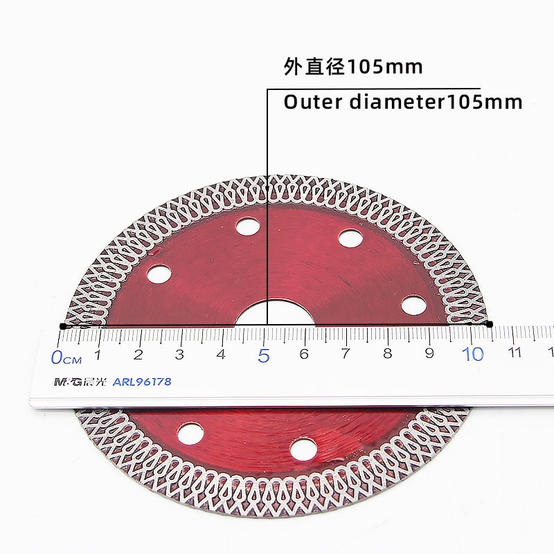 105mm Transparent Red Mesh Rim Ceramic Tile Blade - product view 6