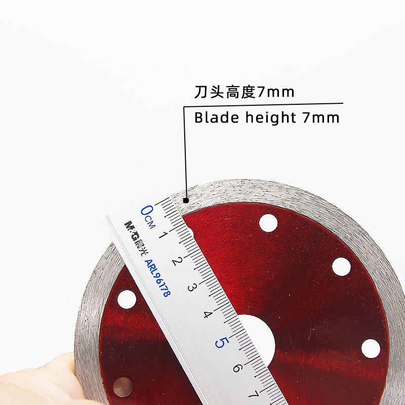 110mm Transparent Red Continuous Rim Stone Blade - product view 5