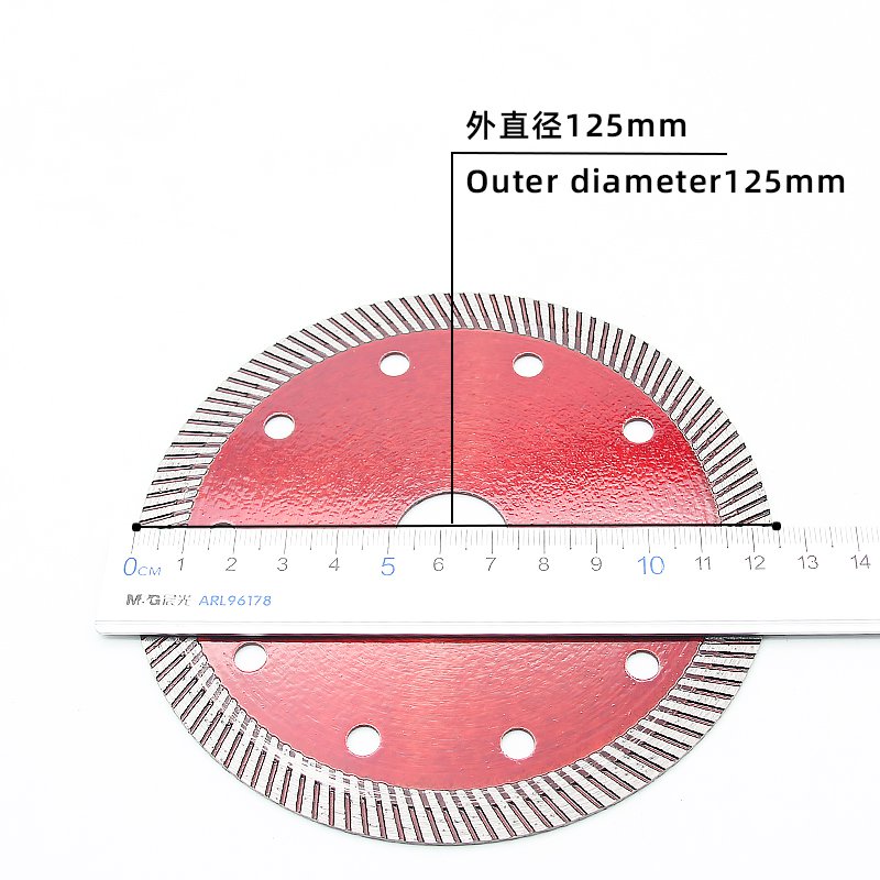 125mm Transparent Red Small Ripple Tile Blade - product view 3