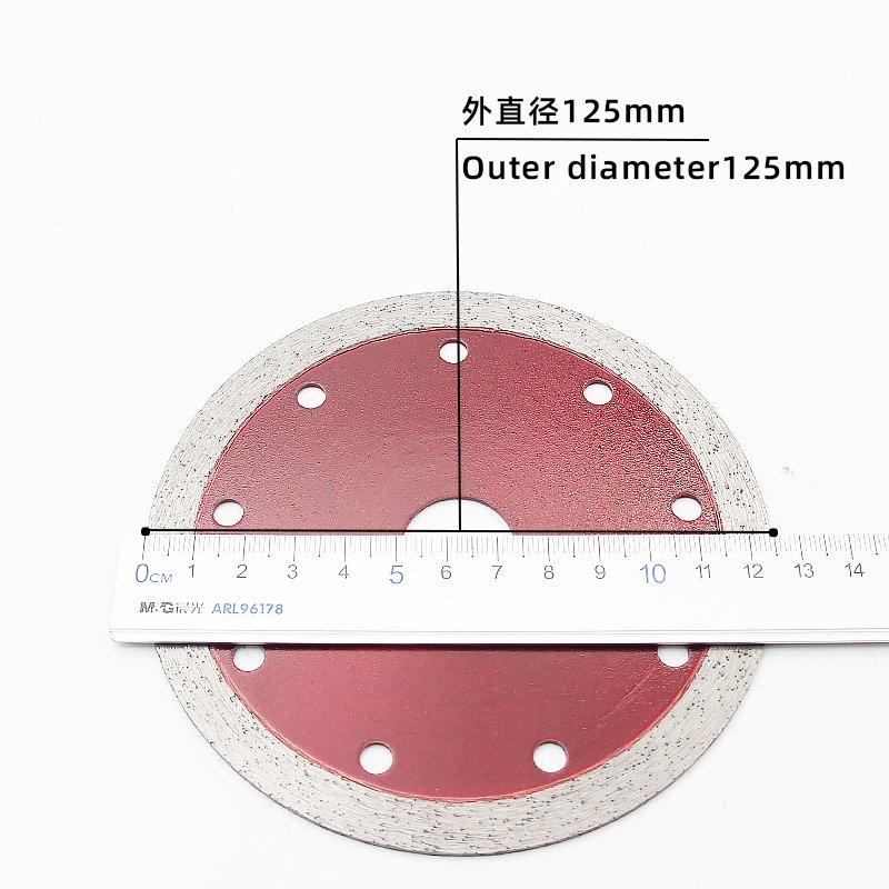 125mm Transparent Red Continuous Rim Stone Blade - product view 5