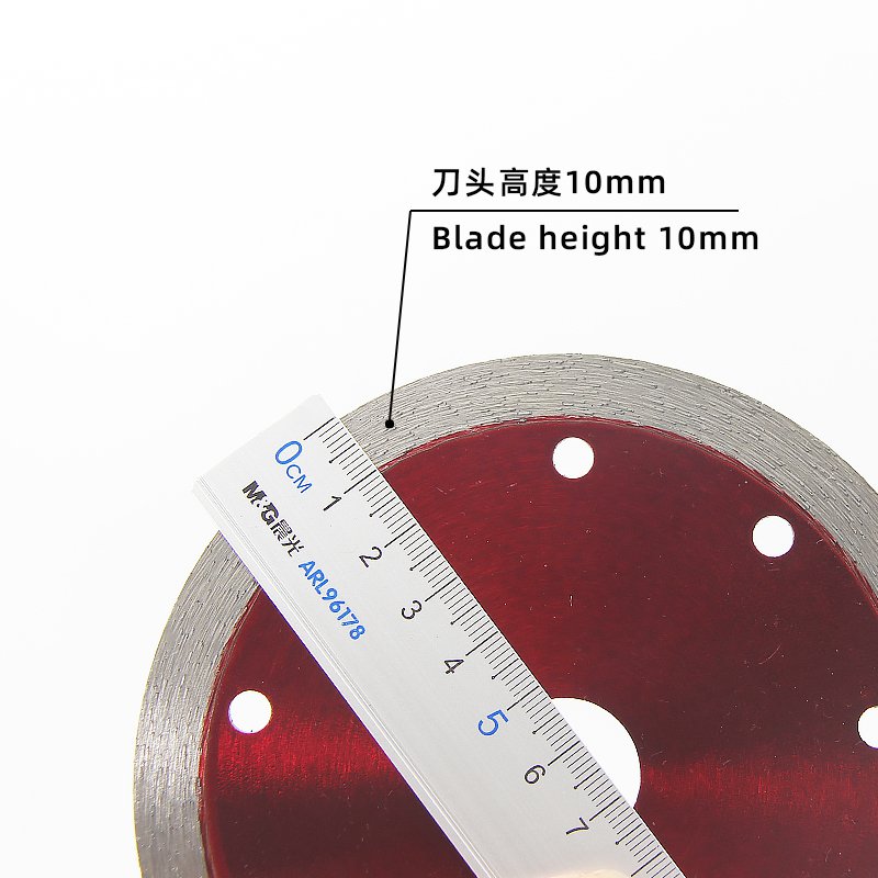 125mm Transparent Red Continuous Rim Stone Blade - product view 3