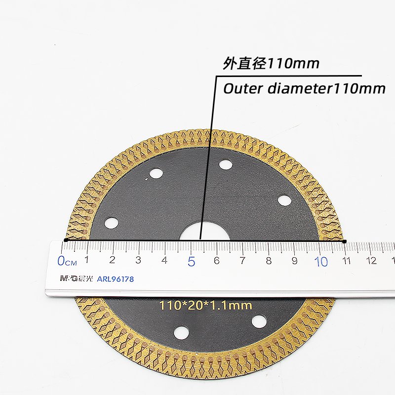 110mm Black Mesh Rim Ceramic Tile Blade with Custom Design - product view 3