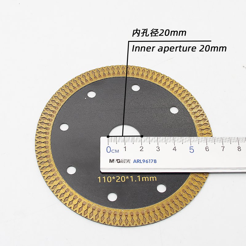 110mm Black Mesh Rim Ceramic Tile Blade with Custom Design - product view 4
